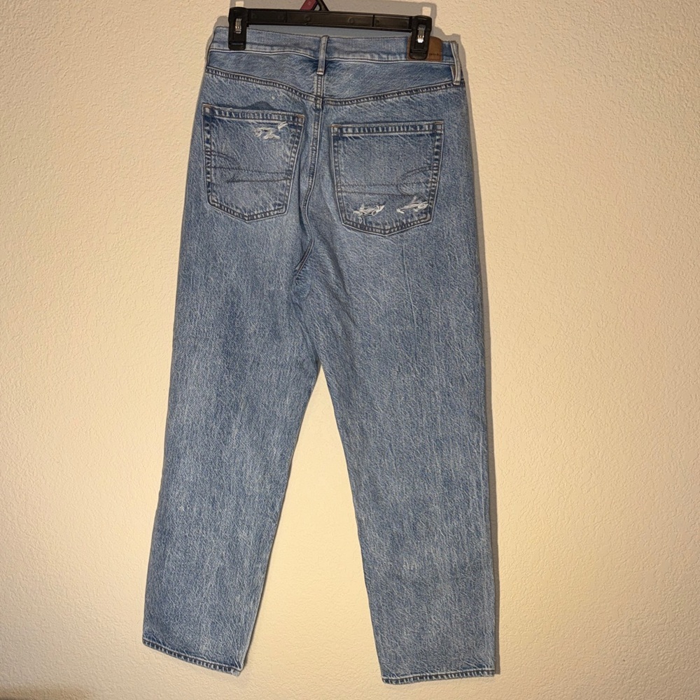 AE Women's Light Blue Distressed Highest Rise 90s Boyfriend Jeans - Picture 5 of 5